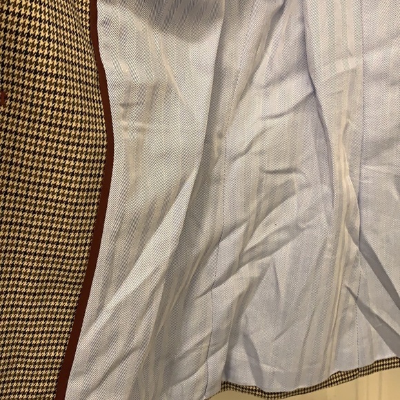 NWT- The Savile Row Co London Blazer Houndstooth Womens Small Elbow Patches- Tan - Picture 9 of 13